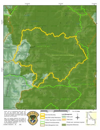Idaho Department of Fish & Game General Season Hunt Areas - Bear - Unit 26 digital map