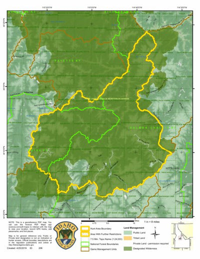 Idaho Department of Fish & Game General Season Hunt Areas - Bear - Unit 27 digital map