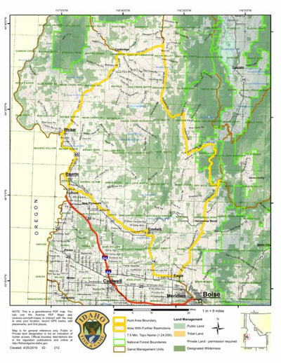 Idaho Department of Fish & Game General Season Hunt Areas - Bear - Unit 32 digital map