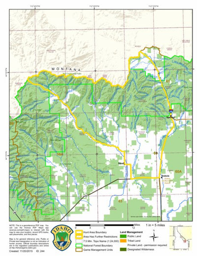 Idaho Department of Fish & Game General Season Hunt Areas - Bear - Unit 59 digital map