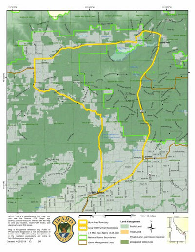 Idaho Department of Fish & Game General Season Hunt Areas - Bear - Unit 60 digital map