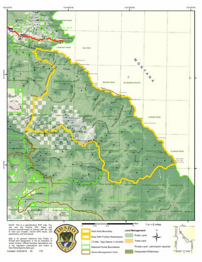 Idaho Department of Fish & Game General Season Hunt Areas - Bear - Unit 7 digital map