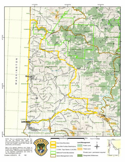 Idaho Department of Fish & Game General Season Hunt Areas - Bear - Unit 8 digital map