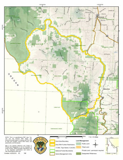 Idaho Department of Fish & Game General Season Hunt Areas - Deer - Unit 13 digital map