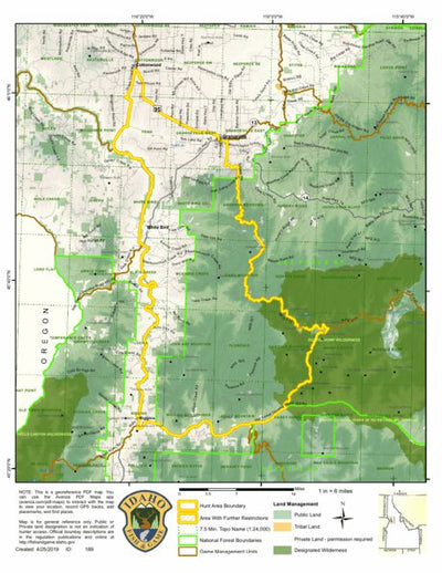 Idaho Department of Fish & Game General Season Hunt Areas - Deer - Unit 14 digital map