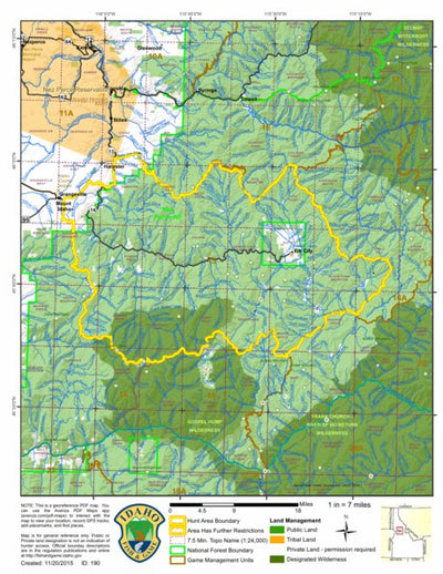 Idaho Department of Fish & Game General Season Hunt Areas - Deer - Unit 15 digital map