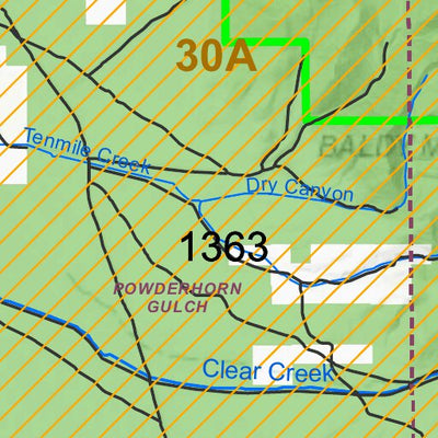 Idaho Department of Fish & Game General Season Hunt Areas - Deer - Unit 30A (Private Land Only) digital map
