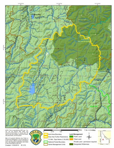 Idaho Department of Fish & Game General Season Hunt Areas - Deer - Unit 34 digital map