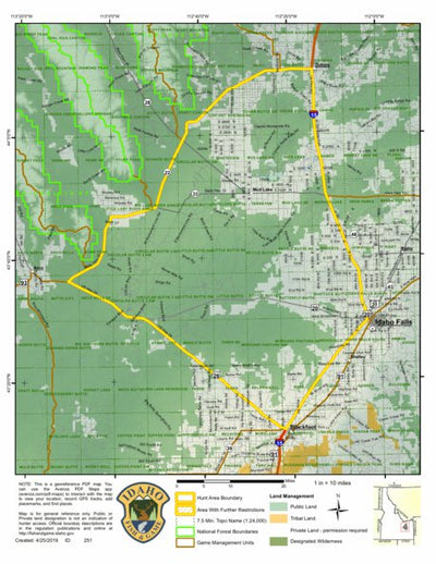 Idaho Department of Fish & Game General Season Hunt Areas - Deer - Unit 63 digital map