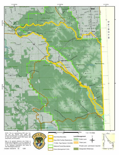 Idaho Department of Fish & Game General Season Hunt Areas - Deer - Unit 67 (Exception) digital map