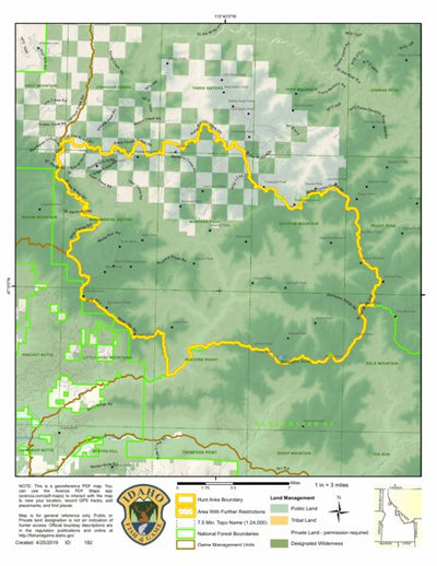 Idaho Department of Fish & Game General Season Hunt Areas - Deer - Unit 9 digital map