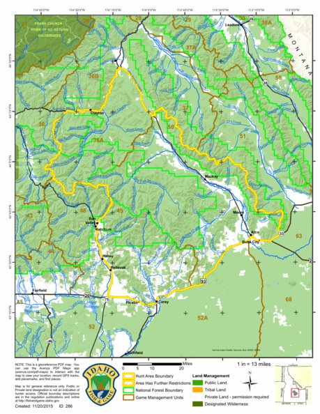 General Season Hunt Areas - Elk - Pioneer Zone Map by Idaho Department ...