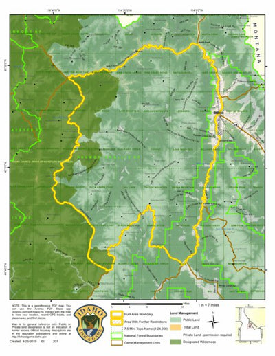 Idaho Department of Fish & Game General Season Hunt Areas - Elk - Unit 28 digital map