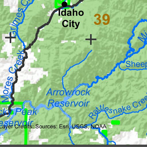 General Season Hunt Areas Elk Weiser River Zone Map by Idaho