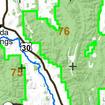 Idaho Department of Fish & Game General Season Hunt Areas - Furbearer - Bannock, Bear Lake, Bingham, Caribou, Franklin, and Others digital map