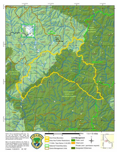 Idaho Department of Fish & Game General Season Hunt Areas - Lion - Unit 20 digital map