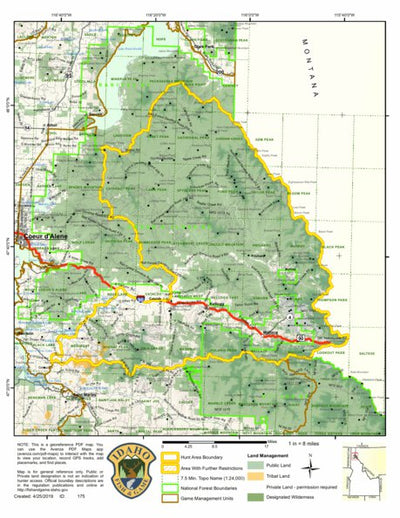 Idaho Department of Fish & Game General Season Hunt Areas - Lion - Unit 4 digital map