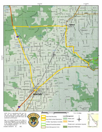 Idaho Department of Fish & Game General Season Hunt Areas - Lion - Unit 63A digital map