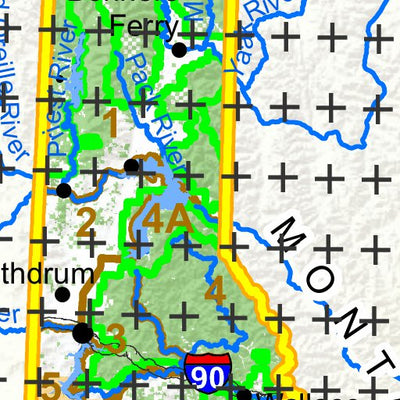 Idaho Department of Fish & Game General Season Hunt Areas - Quail - Management Area 1 digital map