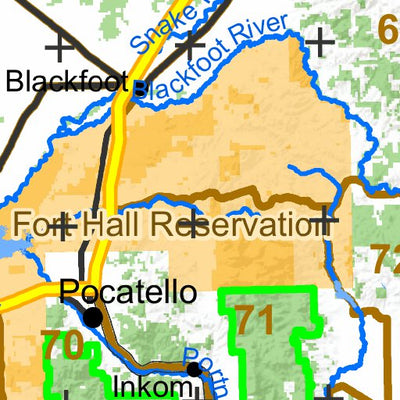 Idaho Department of Fish & Game General Season Hunt Areas - Sharp-Tail - Management Area 1 digital map
