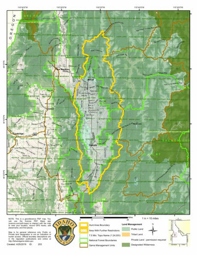 Idaho Department of Fish & Game General Season Hunt Areas - Turkey - Unit 24 digital map