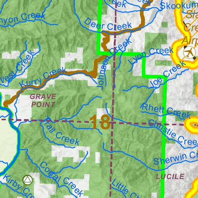 Idaho Department of Fish & Game General Season Hunt Areas - Wolf - Unit 14 private lands only digital map
