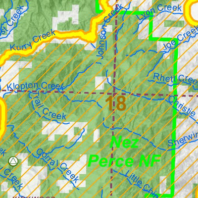 Idaho Department of Fish & Game General Season Hunt Areas - Wolf - Unit 18 private lands only digital map
