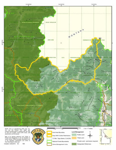 Idaho Department of Fish & Game General Season Hunt Areas - Wolf - Unit 21 digital map