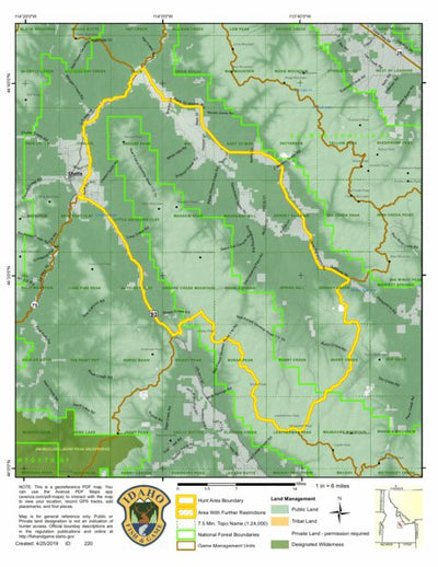 Idaho Department of Fish & Game General Season Hunt Areas - Wolf - Unit 37 digital map