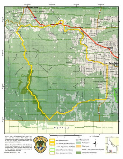Idaho Department of Fish & Game General Season Hunt Areas - Wolf - Unit 46 digital map