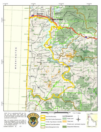 Idaho Department of Fish & Game General Season Hunt Areas - Wolf - Unit 5 digital map