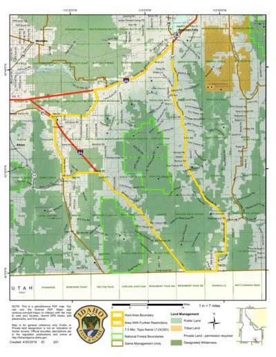Idaho Department of Fish & Game General Season Hunt Areas - Wolf - Unit 56 digital map