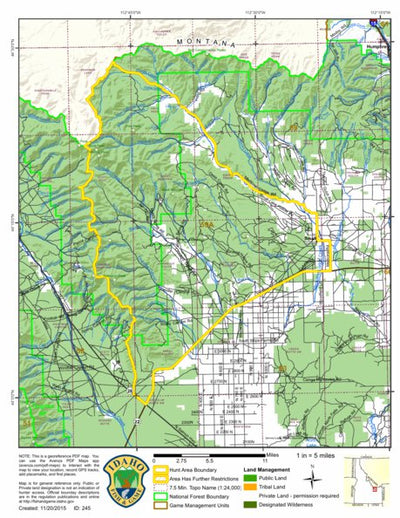 Idaho Department of Fish & Game General Season Hunt Areas - Wolf - Unit 59A digital map