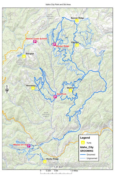 Idaho Department of Parks and Recreation Idaho City Yurts and Winter Trails digital map