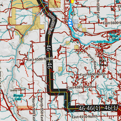 Idaho HuntData LLC Idaho Controlled Antelope Unit 46(1)X Land Ownership Map (46-1 X) digital map