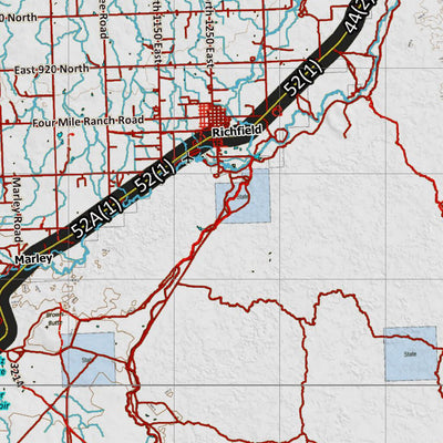 Idaho HuntData LLC Idaho Controlled Antelope Unit 52A(1) Land Ownership Map (52A-1 ) digital map