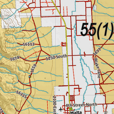 Idaho HuntData LLC Idaho Controlled Antelope Unit 55(1) Land Ownership Map (55-1 ) digital map
