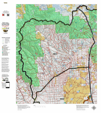 Idaho HuntData LLC Idaho Controlled Antelope Unit 59(1) Land Ownership Map (59-1 ) digital map