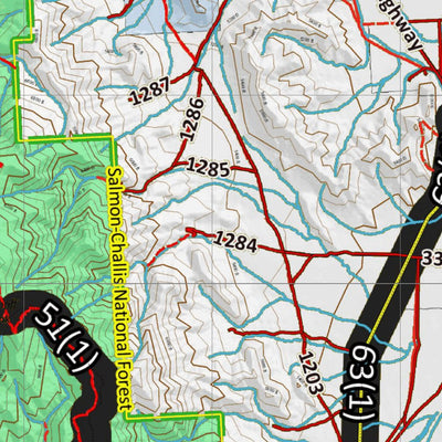 Idaho HuntData LLC Idaho Controlled Antelope Unit 63(1) Land Ownership Map (63-1 ) digital map