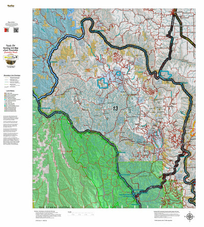 Idaho HuntData LLC Idaho Controlled Elk Unit 13 Land Ownership Map digital map