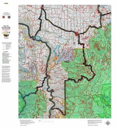 Idaho HuntData LLC Idaho Controlled Elk Unit 14(2) Land Ownership Map (14-2) digital map