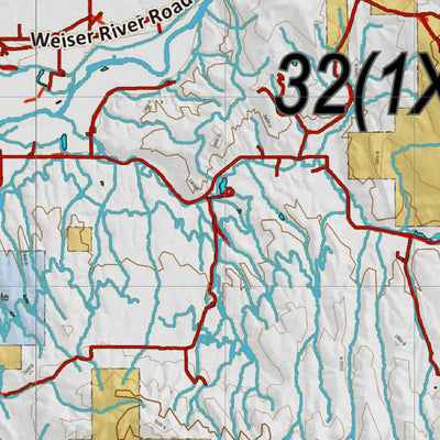 Idaho HuntData LLC Idaho Controlled Elk Unit 32(1X) Land Ownership Map (32-1X) digital map