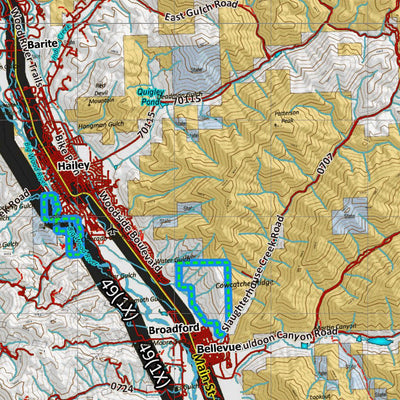 Idaho HuntData LLC Idaho Controlled Elk Unit 52A(1) Land Ownership Map (52A-1) digital map
