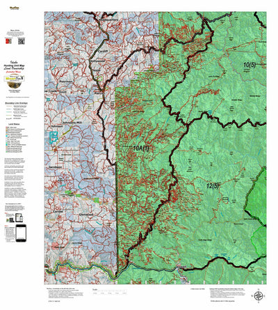 Idaho HuntData LLC Idaho Controlled Moose Unit 10A(1) Land Ownership Map (10A-1) digital map