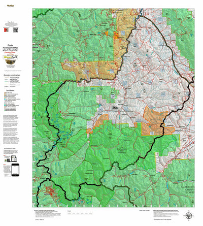 Idaho HuntData LLC Idaho Controlled Moose Unit 36A Land Ownership Map digital map