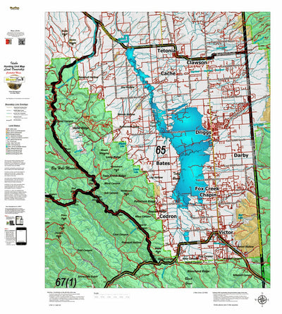 Idaho HuntData LLC Idaho Controlled Moose Unit 65 Land Ownership Map digital map