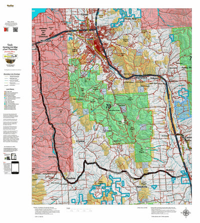 Idaho HuntData LLC Idaho Controlled Moose Unit 70 Land Ownership Map digital map