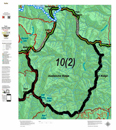 Idaho HuntData LLC Idaho Controlled Mountain Goat Unit 10(2) Land Ownership Map (10-2) digital map