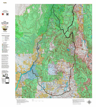 Idaho HuntData LLC Idaho Controlled Mountain Goat Unit 22 Land Ownership Map digital map