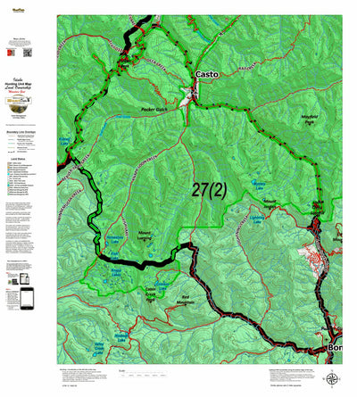 Idaho HuntData LLC Idaho Controlled Mountain Goat Unit 27(2) Land Ownership Map (27-2) digital map